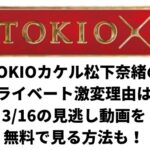 TOKIOカケル松下奈緒のプライベート激変理由は？3/16の見逃し動画を無料で見る方法も！