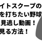探偵ナイトスクープのヒットを打ちたい野球少女回3/11の見逃し動画！無料で見る方法！