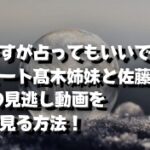 突然ですが占ってもいいですかパシュート髙木姉妹と佐藤綾乃回5/23の見逃し動画を無料で見る方法！